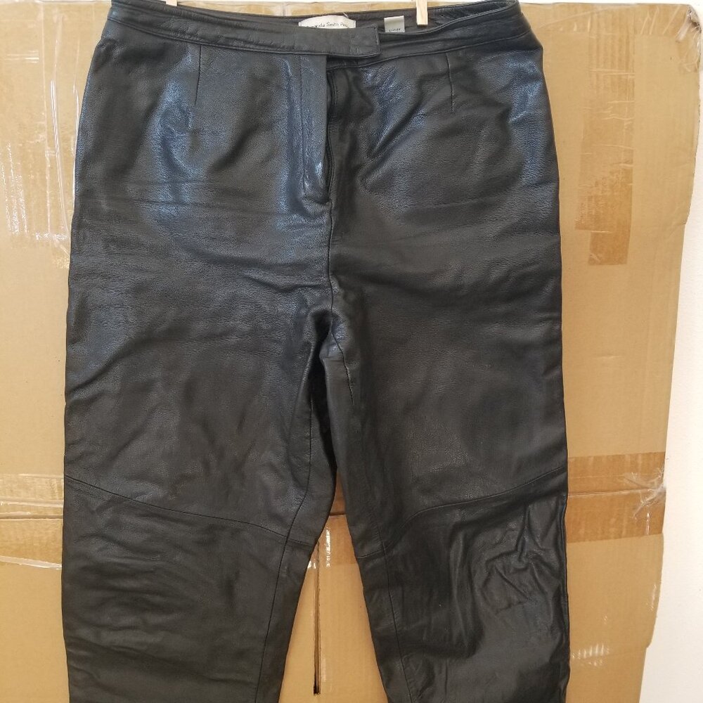 Amanda Smith Petite Black Leather Pants - Sz 12P